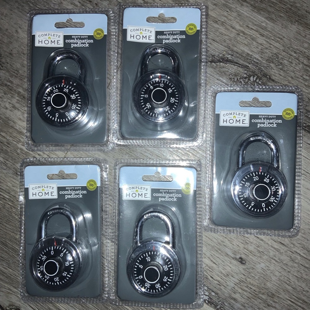 4-Complete Home Heavy Duty Combination Padlock New Lot of 4